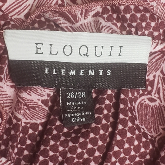 Eloquii pink burgundy floral ruffle tiered l baby doll dress plus size 26/28 - Picture 8 of 8